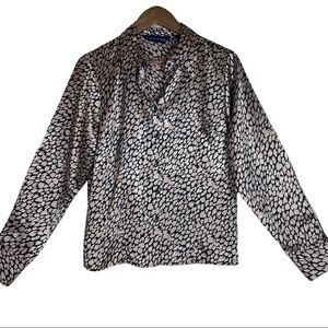 Preston & York Button-up Collared Blouse Neutral Business